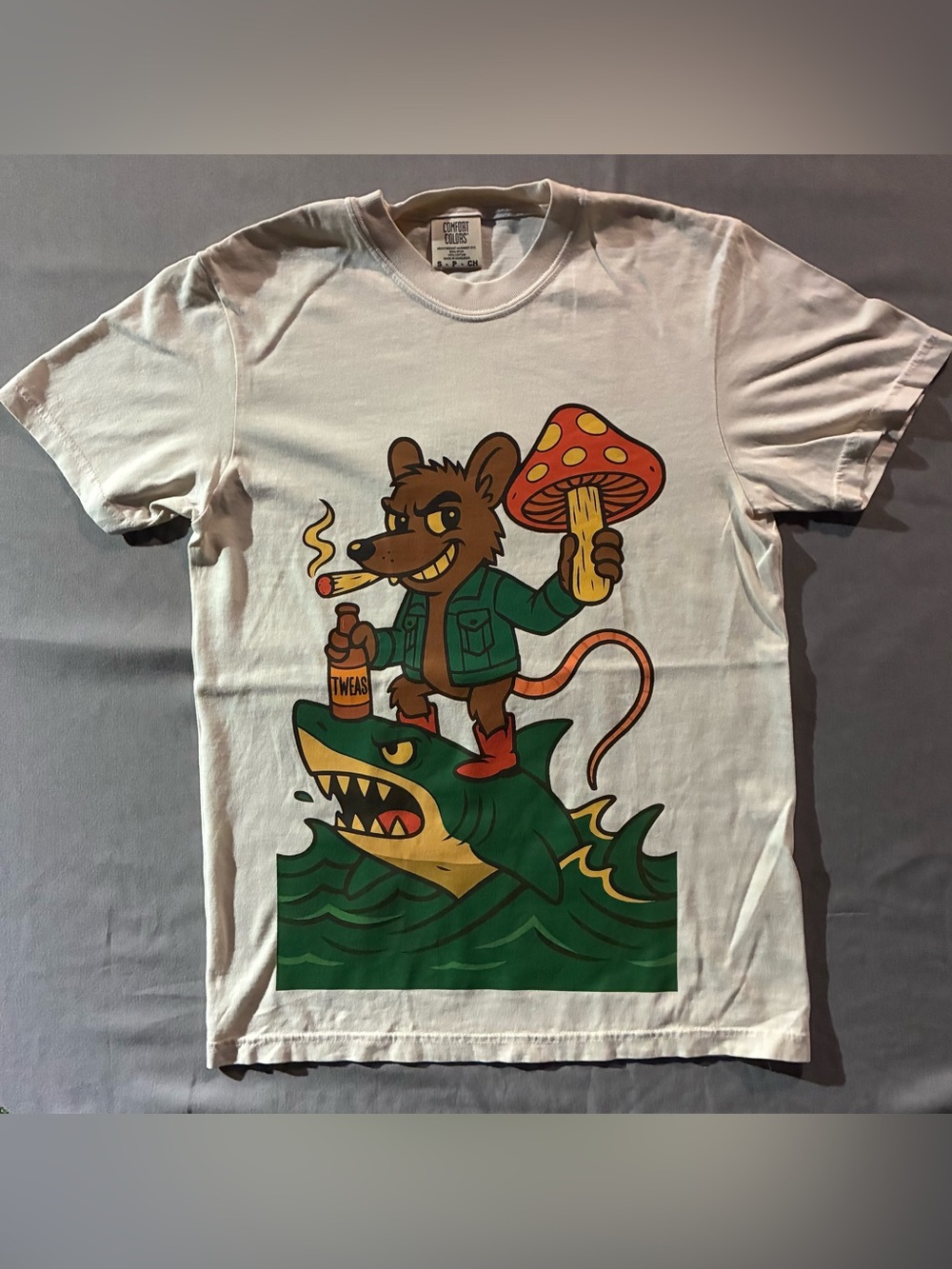 Comfort Colors White Short Sleeve Tee with Colorful Graphic